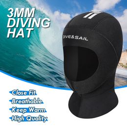 Zwemkappen 3 mm Neopreen duikhoed unisex professionele niet -slip zwempet winter koudvrije wetsuit head cover helm voor snorkelen 230320