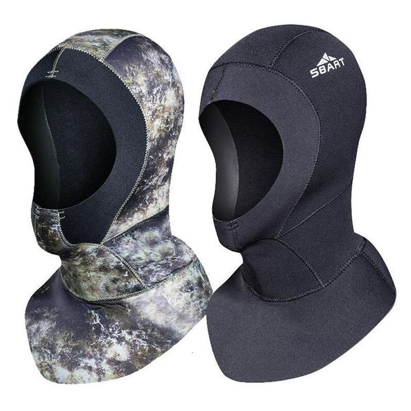 Capas de natación de 3 mm Neopreno Buceo Capucha con equipo de pesca de hombro Sombrero de invierno Snorkel Natada de tapa caliente Sombrero de surfio Capas de buceo 230503