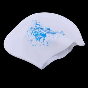 Gorros de natación Gorro de piscina de pelo largo de silicona elástica para nadadores con pelo rizado largo y grueso para mujeres, niñas y hombres P230418