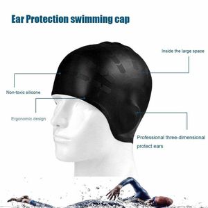 Bonnets de bain Cheveux longs en silicone souple pour hommes étanches cache-oreilles pour piscine grande casquette de plongée pour adultes Nation Badcuts P230531