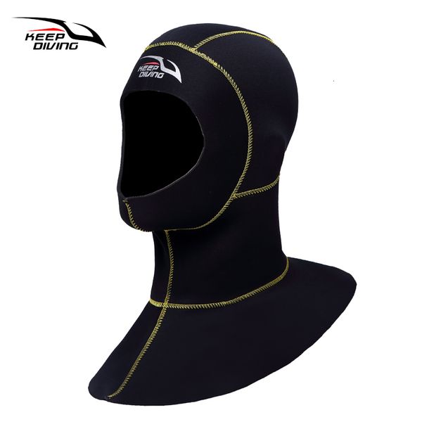 Gorros de natación KEEP DIVING 3 mm Neopreno Capucha de buceo con hombro Equipo de snorkel Gorro Gorro de invierno Traje de neopreno cálido Pesca submarina 230320