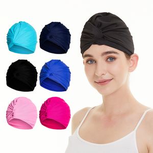 Badmutsen Lang Haar Vrouwen Vrouwelijke Hoge Elastische Cap Water Sport Zwemmen Zwembad Caps Badmuts Dual Layer Rekbare Nylon stof Tulband 230721