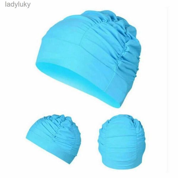 Bonnets de natation Nouveau 2021 élastique imperméable tissu PU protéger les oreilles cheveux longs sport natation piscine chapeau bonnet de natation taille libre pour hommes femmes adultes L240126