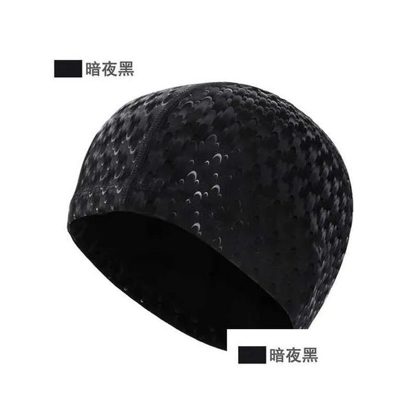 Bonnets de natation Nouveaux accessoires Pu Piscine Chapeau 2021 Adt Hommes / Femmes Protection auditive Polyuréthane Antidérapant Casquette Professionnel Drop Livraison DHB3H