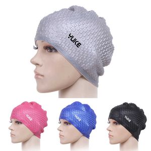 Bonnets de natation Nouveau bonnet de bain en Silicone unisexe Flexible imperméable adulte goutte d'eau couverture de tête de natation protéger l'oreille piscine bonnet de bain Badmuts J230502