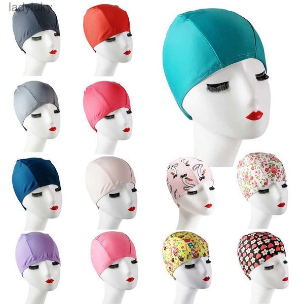 Bonnets de natation Nylon Lycra tissu bonnet de natation 2023 été piscine Spa plage jouer unisexe chapeau de bain pour femme et homme DropshippingL240125