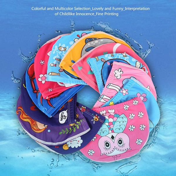Bonnets de bain Bonnet de bain pour enfants mignon tissu élastique dessin animé bonnet de piscine enfants adorables protègent les oreilles chapeau de natation pour garçons filles P230509