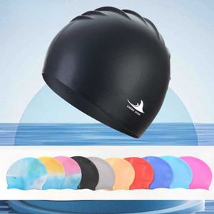 Bonnets de bain Bonnet de bain Silicone Imperméable Chapeau de bain pour Hommes Femmes Adultes Enfants Cheveux longs Bonnets de piscine Plongée équipement de natation bonnet élastique nouveau P230418