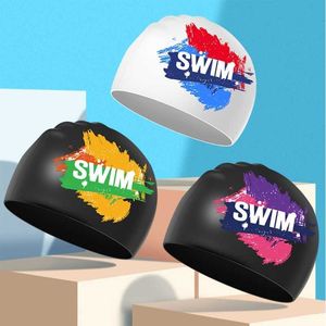 Bonnets de natation Bonnet de bain Silicone Femmes Hommes Imperméable Adulte Pour Cheveux Longs Protéger Oreille Sports Haute Élastique Adultes Adolescents Plongée Piscine Chapeau J230502