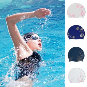 Zwemkappen Zwempetten vrouwen groot silicium waterdichte volwassen zwembad hoed lang haaroor bescherm flexibele gorras elastische duikuitrusting p230418