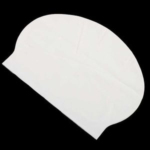 Bonnets de natation Bonnets de piscine flexibles en Latex blanc pour femmes hommes chapeaux de bain en Silicone porte bonnet de bain protéger les oreilles cheveux unisexe adulte P230418nice