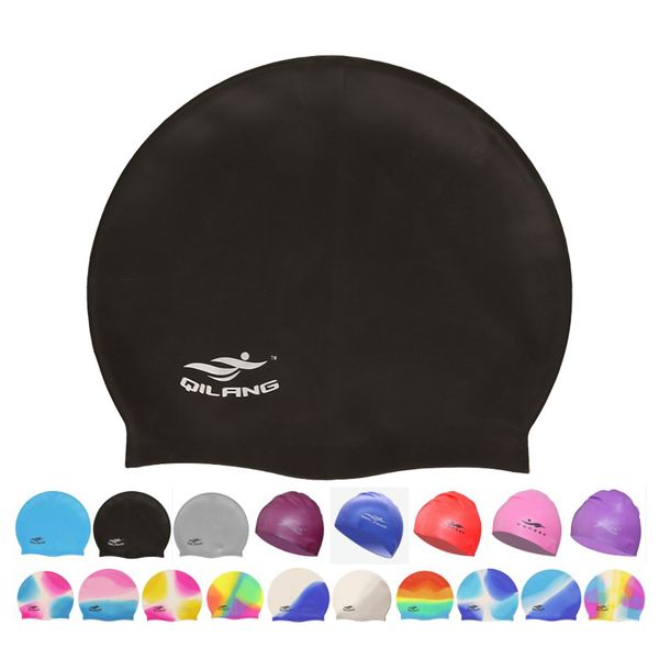 Gorros de natación Mujeres Hombres Impermeable Flexible Gel de silicona Oreja Protección para el cabello largo Gorro de piscina Gorro para adultos Niños Niños 230411