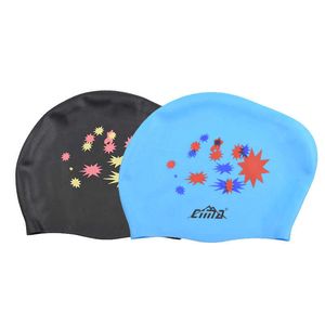 Bonnets de bain Femmes Bonnets de bain cheveux longs Grande protection des oreilles Silicone Imperméable Adulte piscina Piscine Flexible gorras élastique Chapeau de natation P230418