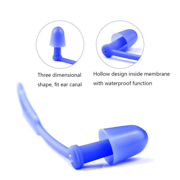 Tapones para los oídos de natación Clip de nariz impermeable Evitar la reducción del ruido del agua Protección Tapón para los oídos Silicona suave Suministros de buceo para nadar
