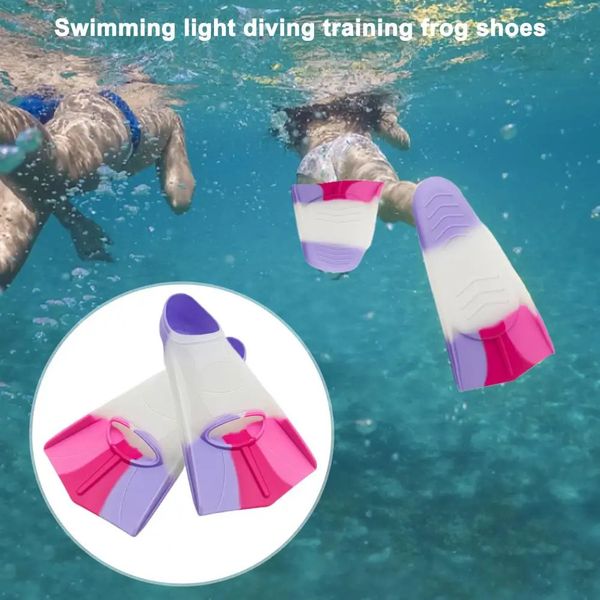 Palmes de natation avec sac de rangement, outil d'entraînement pour enfants, Super doux, Flexible, très élastique, en Silicone, 240123