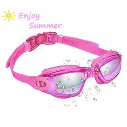 Gafas de natación antiniebla y antifugas, protector UV, puente nasal de silicona suave, gafas de natación P230601