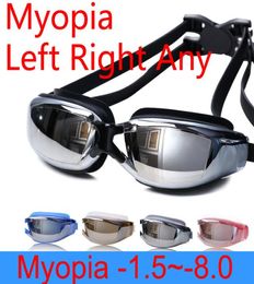 Verres de natation myopie pour hommes femmes anti brouillard adultes professionnels prescription étanche de la piscine de natation étanche à la plongée optique Goggle4087472