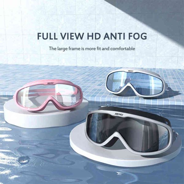 Lunettes de natation adultes en plein air étanche natation masque de plongée lunettes anti-buée piscine lunettes de sport nautique avec bouchon d'oreille G220422