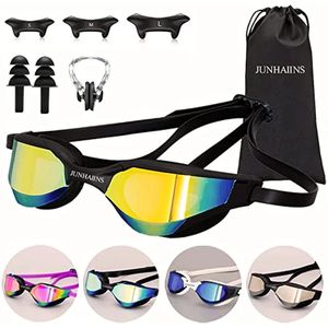 Lunettes de natation lunettesprofessionnal anti brouillard sans fuite de protection UV Racing Swim Ggggles pour femmes hommes adultes jeunes 240426