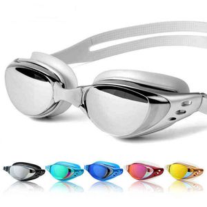 Lunettes de natation Myopie Hommes et femmes Anti-buée professionnel Arène en silicone étanche Piscine lunettes de natation Adulte Lunettes de natation Y220428