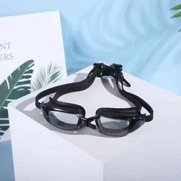 Lunettes de natation professionnel adulte silicone piscine lunettes anti-buée hommes femmes lunettes étanches nouveau Y220428