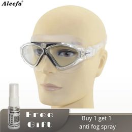 Pobines de natation verres à eau ceinture de silicone sous-marine de grosses lunettes anti-buas étanche sportives verres optiques pour hommes femmes 240426