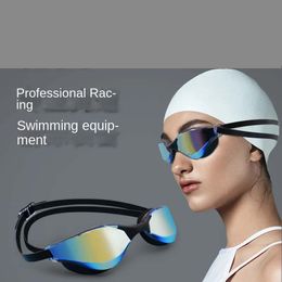 Gafas de natación impermeables antivaho galvanoplastia hombres y mujeres profesionales de alta definición con equipo de natación de carreras transparente PF