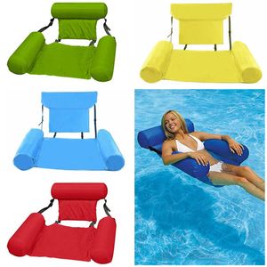 Lit gonflable de natation chaise de rangée flottante pliable plage piscine eau hamac matelas à air gonflables transat lits pour eaux équipement de jeu Tiktok