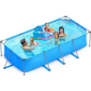 Zwembad 14 voet x 7 33 inch metalen frame met staal gemakkelijk te monteren voor achtertuin en gazon 240506