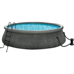 Ensemble de piscine avec 18 48 pouces circulaire anneau gonflable Top extérieur Pompe de filtre équipé Gray 240506