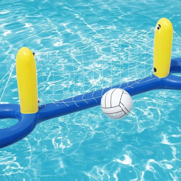 Juguetes de piscina para adultos y niños, juegos acuáticos, polo, remo, soporte de baloncesto, voleibol, portería de mano, pelota inflable 240103