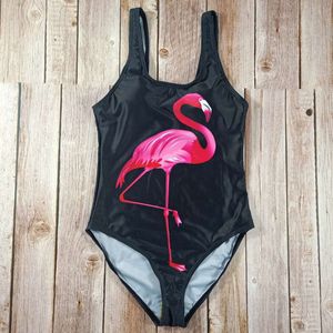Maillot de bain pour femmes, ensemble une pièce Sexy, Push Up, dos nu, Monokini, imprimé flamant rose, plage, 2020
