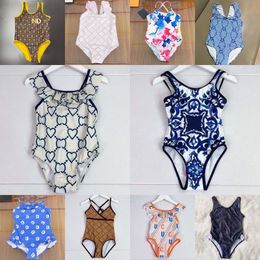 Maillot de bain rayé fil mignon été enfants une pièce tête à carreaux motif fille maillot de bain ensemble mode vêtements confortables bikinis pour enfants S9ls #