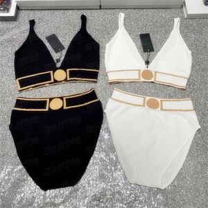 Swimsuitsontwerper Bikini Dames gebreide sling beha -slip ondergoed ondergoed Badend pak sexy breeshba's set