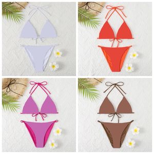 Maillot de bain Femme Designer Femmes Bikini Set Sexy Triangle Top Jarretelle Imprimé Tropical Mode Taille Basse 40811 40812 40813 40814