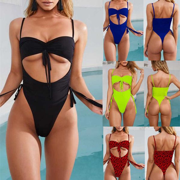 Maillot de bain Sexy String Maillots De Bain Femmes Jambe Haute Coupe Trikini Bandage Monokini Brésilien Maillot De Bain Maillot De Bain 210604