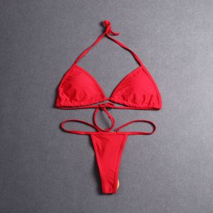 Maillot de bain femmes Sexy Bikini avec deux couleurs rouge et noir maillots de bain été plage maillot de bain taille S-XL