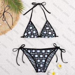 Badpakken designer bikini set dames bikini cover-up Topkwaliteit Gedrukt trekkoord Mode sexy bikini triangl badpakken hoge taille bikini Beach party Bikini's