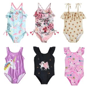 Swimwear 15 ans Summer Baby Printing Swimsuit For Girls Skinny Onepiece Beach Bikini Swimwear Migne Cartoon Kids Swimming Tenues