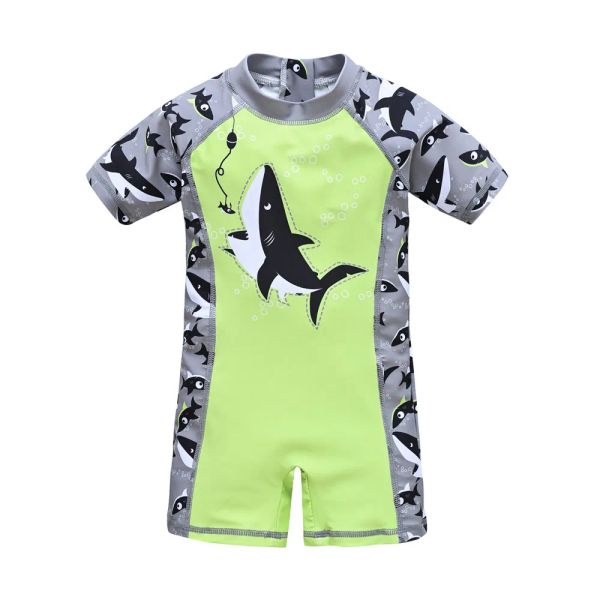 Swimswear 2023 Summer Kids Swimsuit One Piece Cool Shark Print Childre