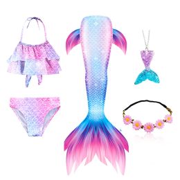 Swimwear Baby Girls Swimsuit 3pcs Mermaid Tails Swimwear For Kids Toddler Bikini Set Cartoon Infant Bathing Suite 3 4 6 8 10 jaar