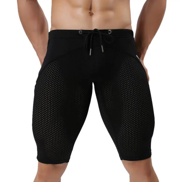 Traje de baño BRAVE PERSON Bañador para hombre hasta la rodilla pantalones cortos para surf en la playa malla transpirable pantalones cortos de natación de secado rápido traje de baño elástico ajustado para hombre