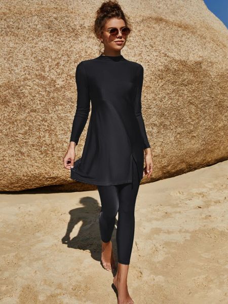 Traje de baño Burkini Traje de baño musulmán 2023 Mujeres Traje de baño completo modesto Traje de baño de manga larga Ropa islámica Abaya Vestido largo Ropa de playa