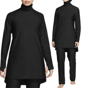 Badmode Burkini Moslim Badmode Zwarte Volledige Cover Sets Bescheiden Badpak Arabische Islamitische Strandkleding Effen Vrouw Zomeroutfits