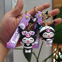 Badmode cartoon Kuromi sleutelhanger auto sleutelhanger ring pop tas kleine hanger