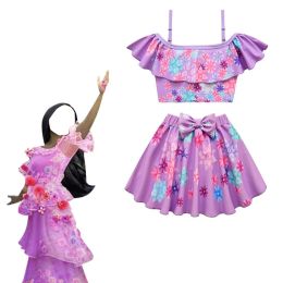 Maillots de bain enfants Encanto Madrigal vêtements 2022 été nouveaux enfants fronde haut jupes 2 pièces pour Cosplay Costume Encanto filles maillots de bain ensembles