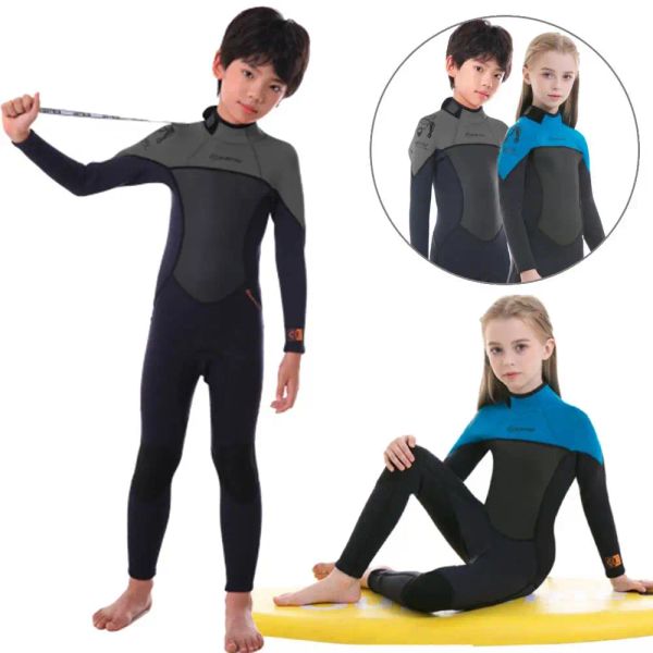 Maillots de bain enfants maillot de bain épais combinaison de plongée une pièce vêtements de Protection de plongée Protection UV avec fermeture éclair équipement de sports nautiques