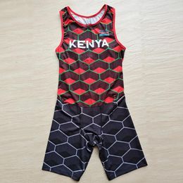 Bademode Benutzerdefinierte KENYA ärmellose Strumpfhosen Mann Leichtathletik Schnelles Laufen Einteiler Trikot Speed Running Outfit Anpassbar