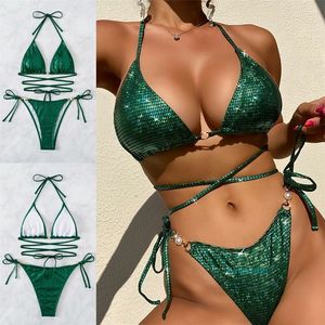 Maillot de bain Feminin Sense Bikini Small Breast Spice Triangle Skinny-Split Triangle ins Spring Hot Spring