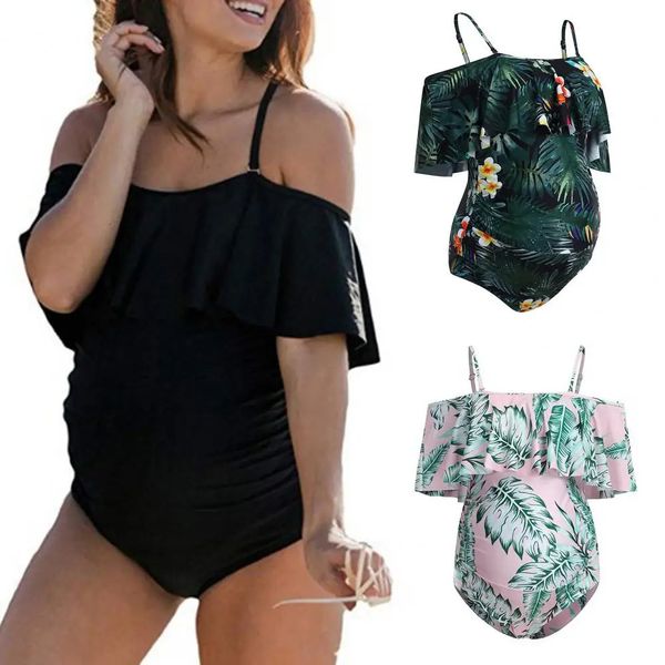 Swimswear pour femmes enceintes Soft Breathable Belly Support Maternité Sténuage Summer One Piece Beachwear 240522